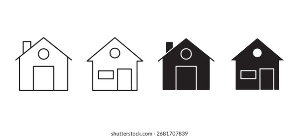 conjunto de ícones da casa. em diferentes estilos isolados no fundo branco.