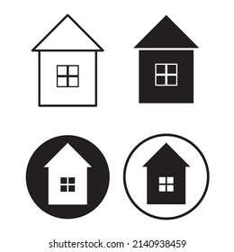 House icons set in flat style. Logo symbol. Vector illustration. stock image. 