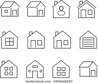 House icons set. Home icon collection. Real estate. houses symbols for apps and websites . Vector illustation