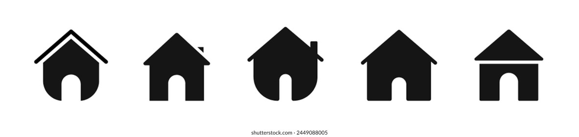 House icons set. Home icon collection. Home icons. House symbol. Real estate, residence, house, home, apartment, property, building Vector illustration. 