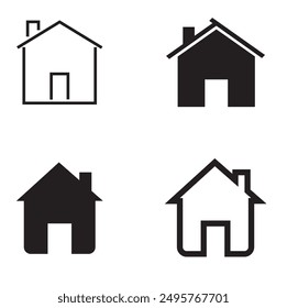 House Icons Set. Home Symbol.