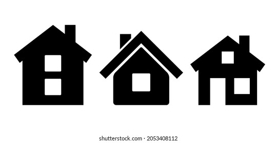 House icons, set of home vector illustrations on white background