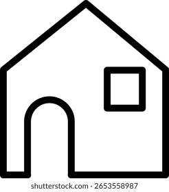  House Icons Set minimalistic Style Home and Real Estate Symbol Collection for Apps, Websites, and UI Design on White Background - Stock Vector
