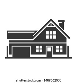 House Icons Set on White Background. Vector