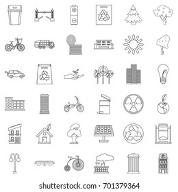 House icons set. Outline style of 36 house vector icons for web isolated on white background