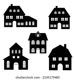 conjunto de iconos de la casa. casa de silueta. EPS vectorial 10.