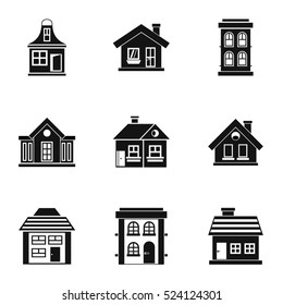 House icons set. Simple illustration of 9 house vector icons for web