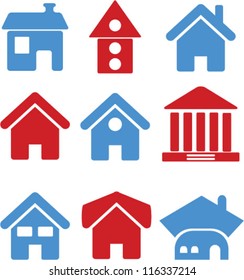 house icons set, vector
