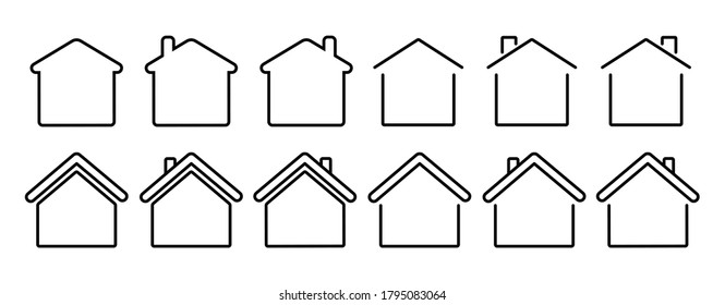 Juego de iconos de la casa. Ilustración vectorial.
