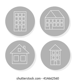 house icons set vector illustration 