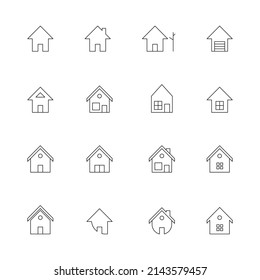 house icons set vector for website