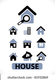 house icons, signs, vector illustrations