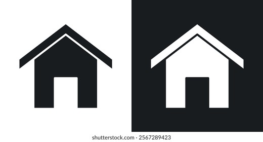 House icons in solid black and white colors