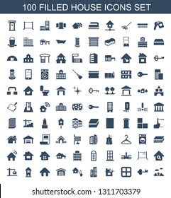 house icons. Trendy 100 house icons. Contain icons such as city landscape, key, window, isoclean houselated, building, smart home, garage, home. house icon for web and mobile.