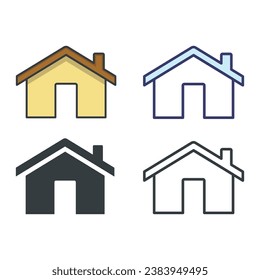 Vector de iconos de la casa en el diseño de moda