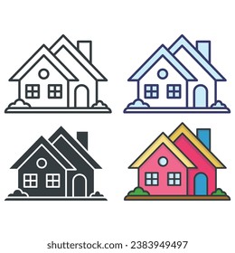 House icons vector on trendy design