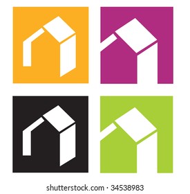 House icons. Vector icons of stylised houses. Vector Illustration.