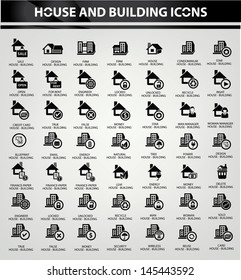 House icons,Black version,vector