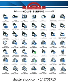 House icons,Blue version version,vector