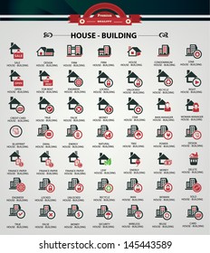 House icons,Red version,vector