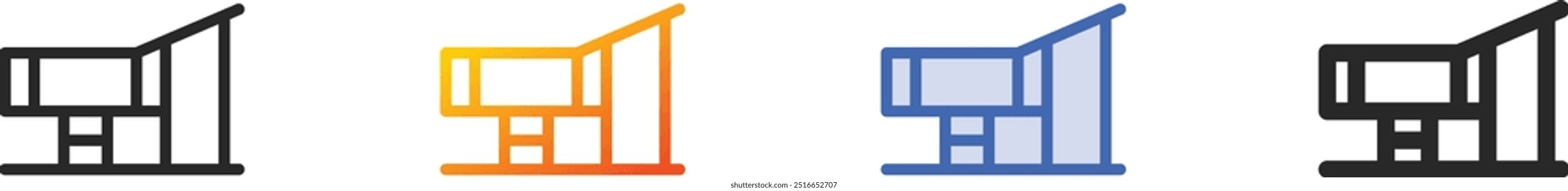 house icon.Thin Linear, Gradient, Blue Stroke and bold Style Design Isolated On White Background