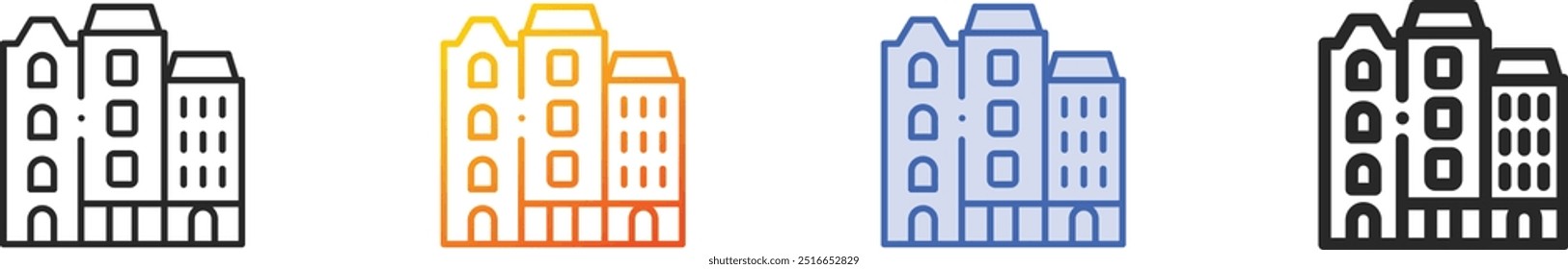 house icon.Thin Linear, Gradient, Blue Stroke and bold Style Design Isolated On White Background