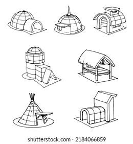 Vector de arte de idea de casa para la decoración de ilustraciones de diseño
