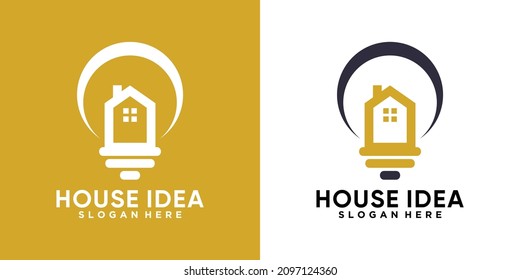 house idea logo design with creative concept