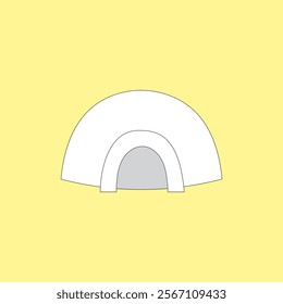 House igloo eskimo vector illustration. Arctic house shelter from ice blocks.