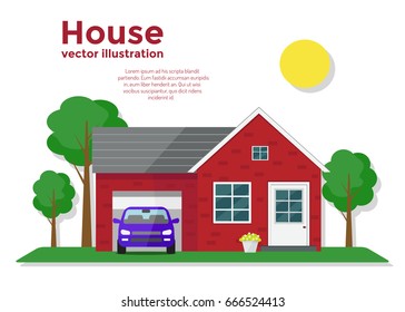 House illustration. Country house