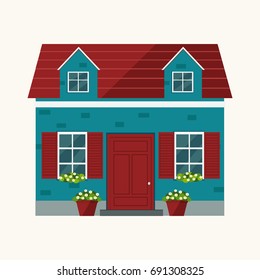 House illustration. Country house