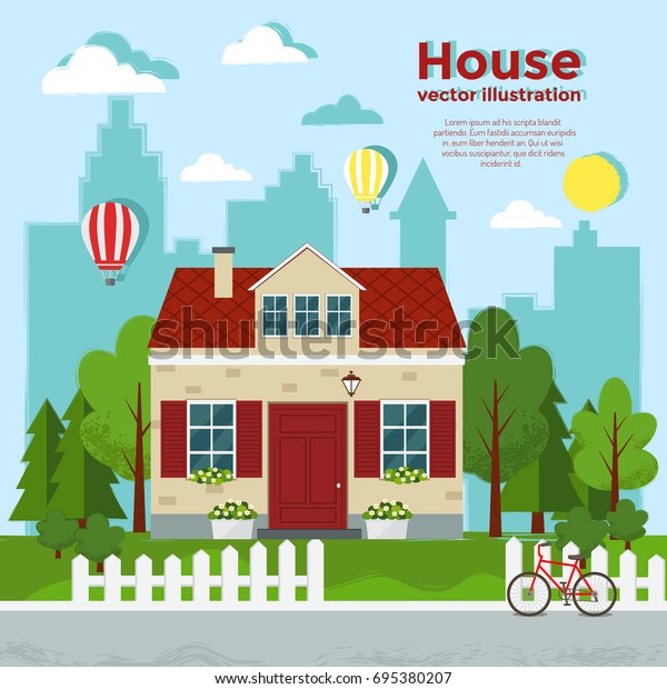 House illustration. Country\
house