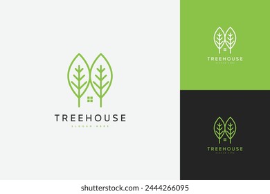 ilustración de la casa logo naturaleza Vector árbol de propiedades