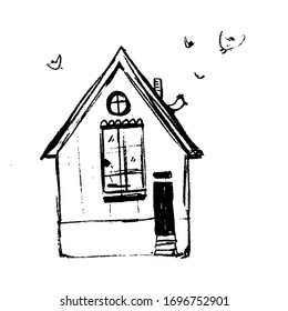 House illustration. Modern illustration for book, flyer, card, website