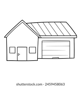Haus-Illustration Umriss isolierte Vektorgrafik	
