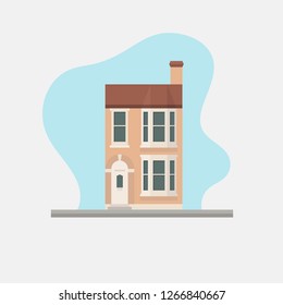 house illustration pink
