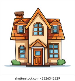 House Illustration Vector in cartoon style   
