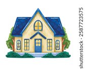 House illustration vector, clip art houses, hand drawn watercolor painting style, clip art of a house, home sweet home, house pictures