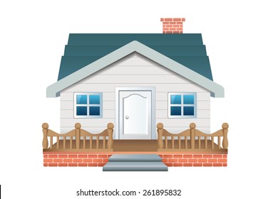 House illustration, vector with gradient colors