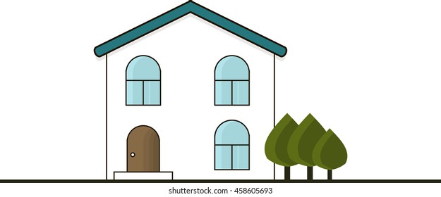 House illustration for web design in vector, real estate