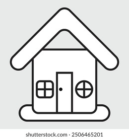 House image icon symbol. House vector image. Line art of a house with minimalist theme