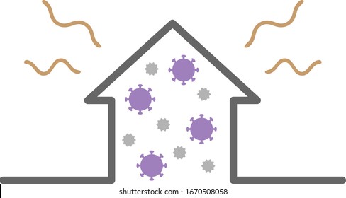 House image where the virus is spreading