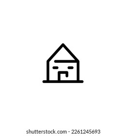 House incomplete line art icon template