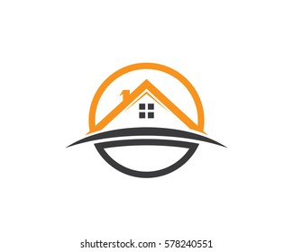 House with Increase Arrow Statistic Business Marketing logo design