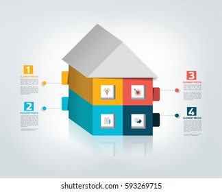 House infographic chart, diagram for presentation. 