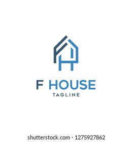 House initial F H logo design template for real estate, property