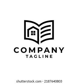 a house inside a book. good for any business related to book or home and housing..