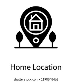 House inside location pin showing, home location
