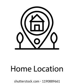 House inside location pin showing, home location 