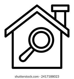 House Inspection Vector Line Icon Design